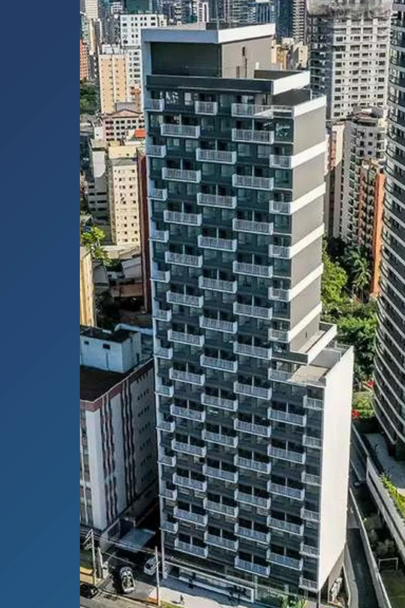 Fachada do empreendimento Nex One Itaim, no Itaim Bibi